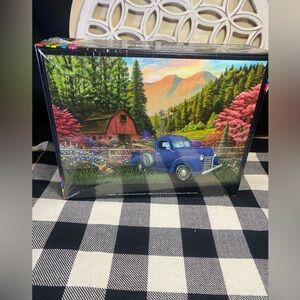 NWT Brother Sister Design Studio Scenic 1000 Piece Puzzle with Blue Truck & Barn
